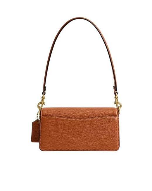COACH Brown Tabby 20 Logo Plaque Shoulder Bag