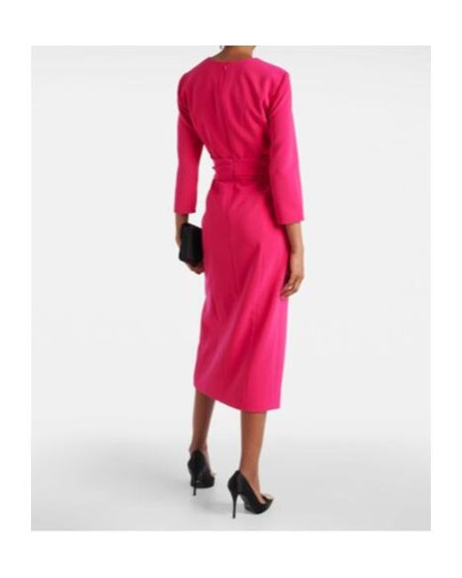 Carolina Herrera Pink Crepe Midi Dress
