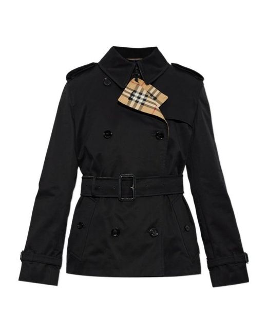 Burberry Black Garbardine Lakefield Trench Jacket