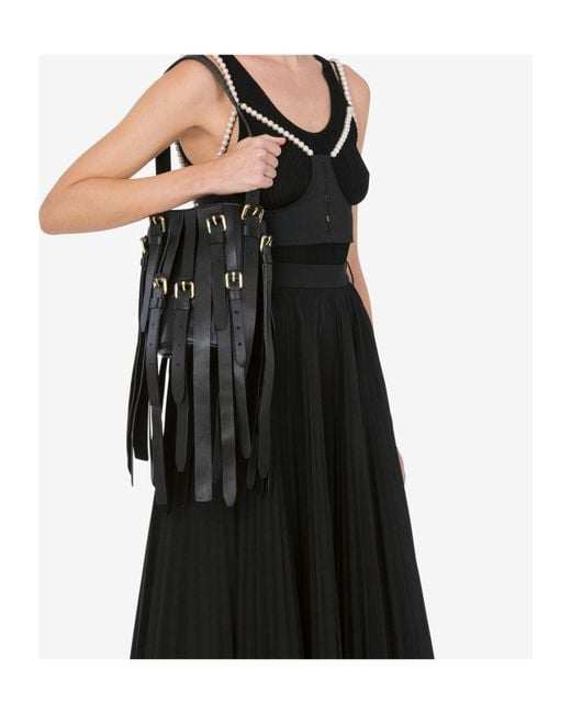 Moschino White Small Fringed Shoulder Bag