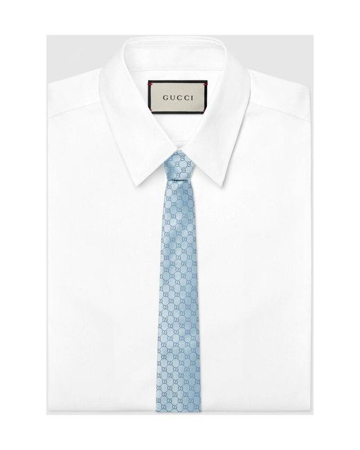 Gucci Blue Gg Pattern Tie for men
