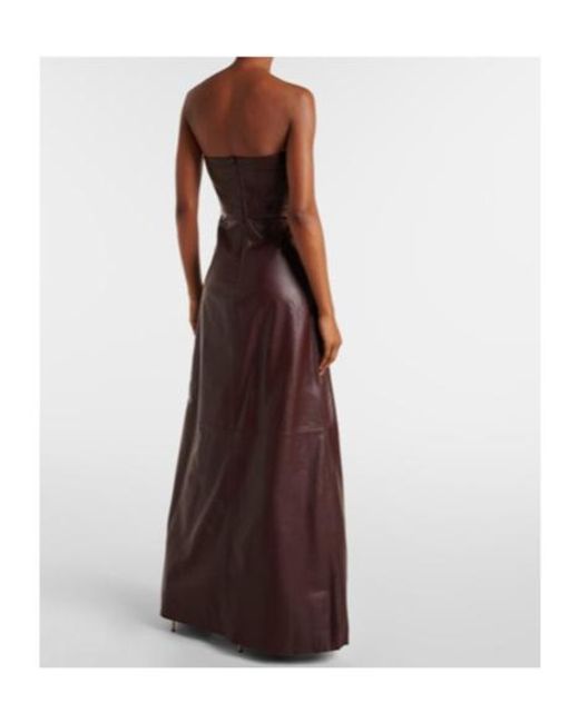 Dodo Bar Or Purple Leather Midi Dress