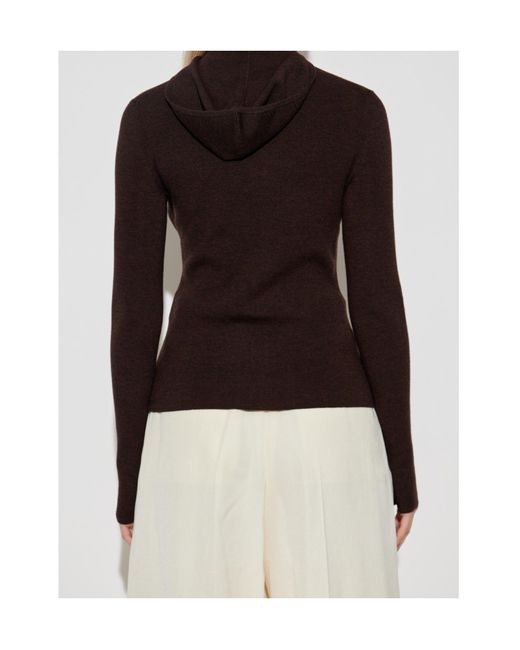 Victoria Beckham Black Zip-Up Knitted Hoodie