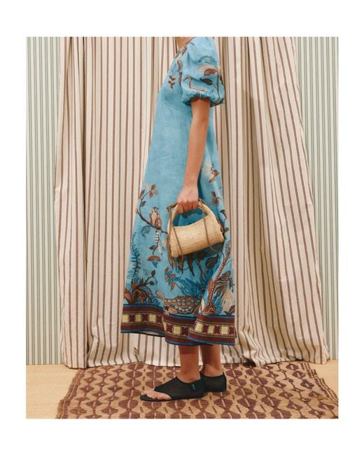 ALÉMAIS Blue Puff-Sleeved Dress