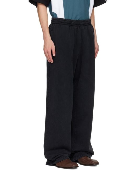 Martine Rose Black Wide-Leg Sweatpants for men