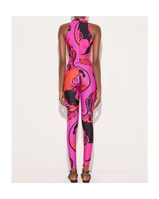 Emilio Pucci Pink Pucci Printed Sleeveless Jumpsuit