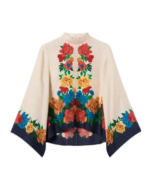 LaDoubleJ White Floral Blouse