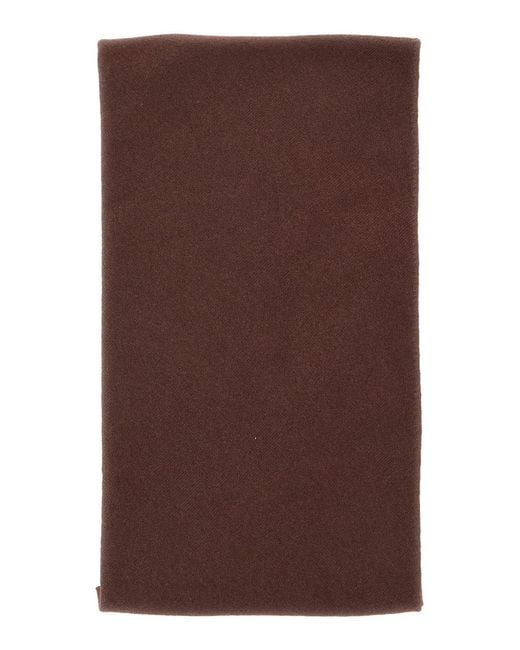 Brunello Cucinelli Brown Rolled-Edge Scarf