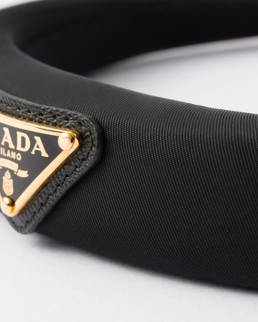 Prada Black Re-Nylon Padded Headband