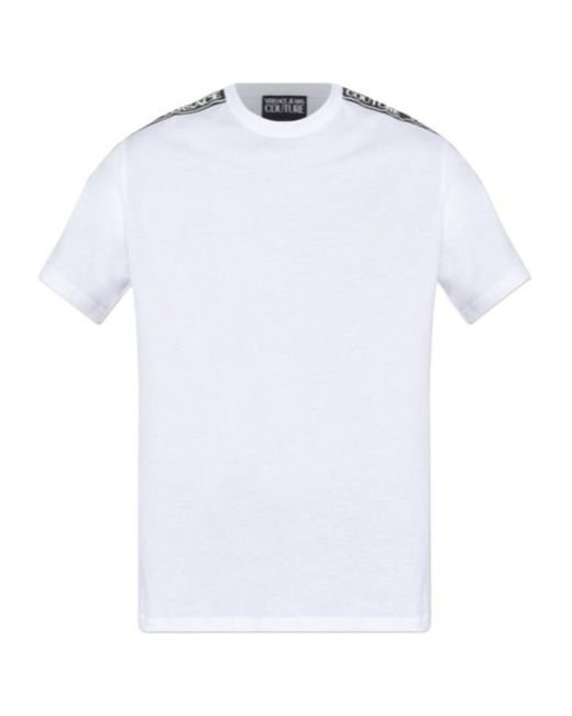 Versace Jeans White Couture Logo Print Crewneck T-Shirt for men
