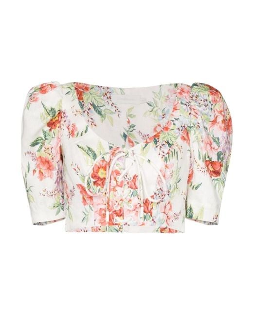 Zimmermann Pink Belltitue Cropped Top