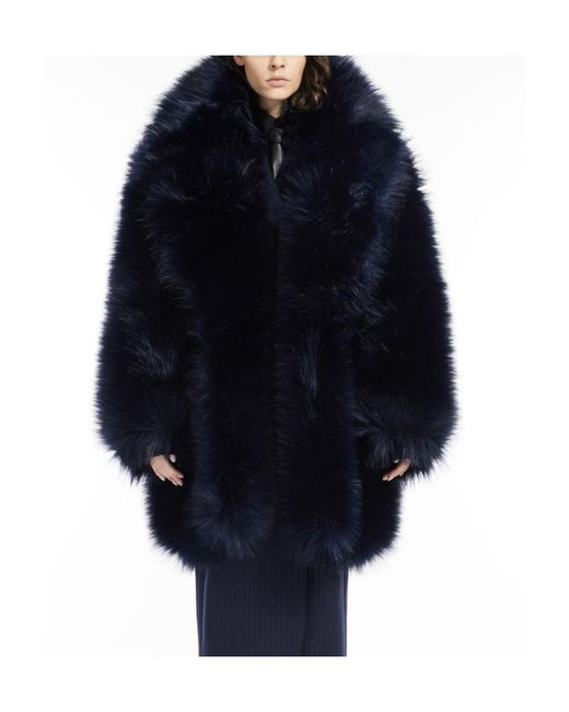 Sportmax Blue Large Profile Coat