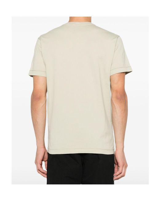 Stone Island White Logo-Patch T-Shirt for men