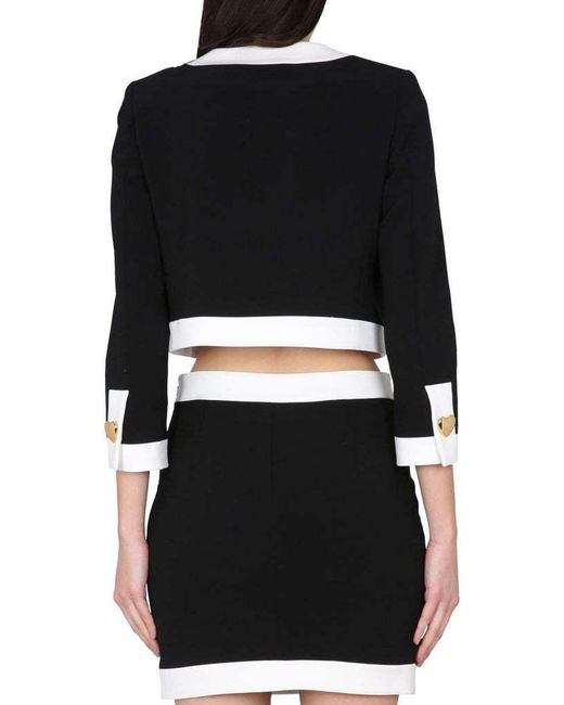 Moschino Black Heart-Embellished Cropped Jacket