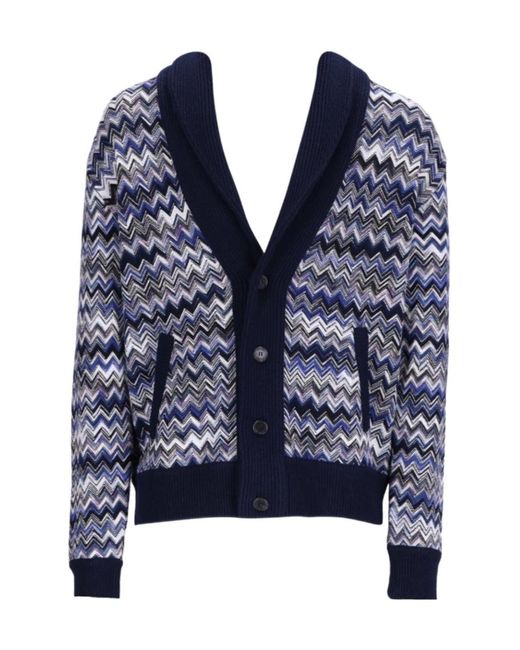 Cardigan/chemise Homme Missoni Sport - Taille 56 - 100% Viscose - Bleu Rétro - Occasion