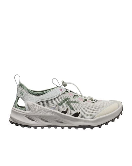 Keen Gray Bungee-Lace Mesh Sneakers