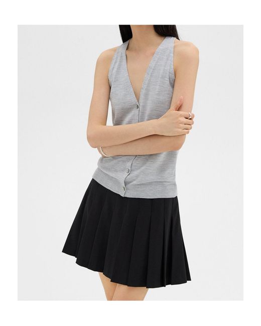 Theory Gray Wool Knitted Vest