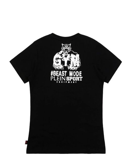 Philipp Plein Black Logo Round Collar Short-Sleeved T-Shirt for men