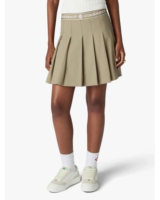Casablanca Natural Pleated Mini Skirt