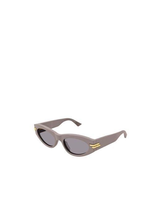 Bottega Veneta White Eyewear Cat-Eye Frame Sunglasses