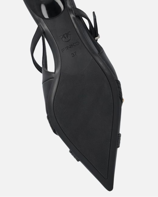 Pinko Black Pointed Toe Slingback Pumps