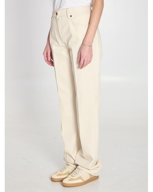 Valentino Natural Logo Patch Straight Leg Jeans