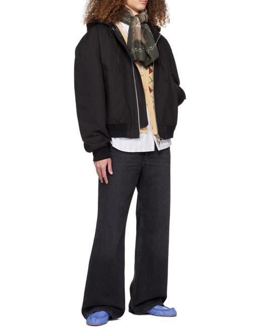 Acne Black Cotton Hooded Jacket for men
