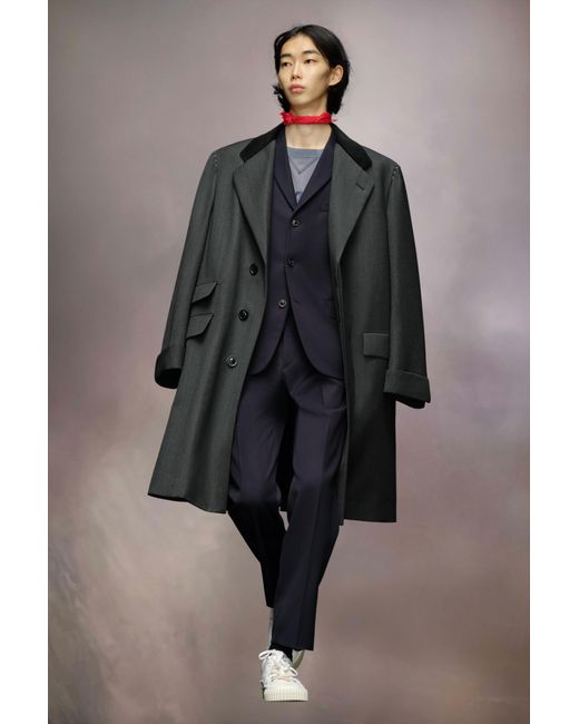 Maison Margiela Black Work-In-Progress Wool Coat for men