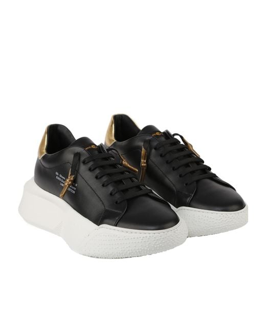 Giuliano Galiano Black Lace-Up Low-Cut Casual Shoes for men