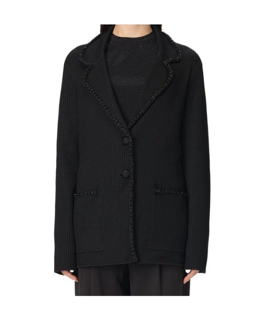 Emporio Armani Black Beaded Trim Jacket