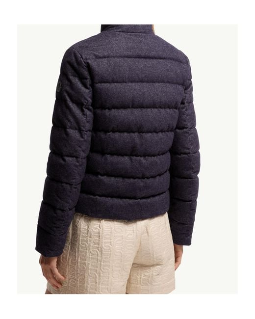 Moncler Blue Bessettez Cotton Short Down Jacket