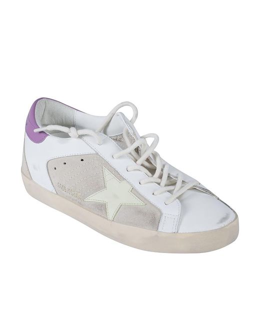 Golden Goose Deluxe Brand White Super-Star Lace-Up Sneakers