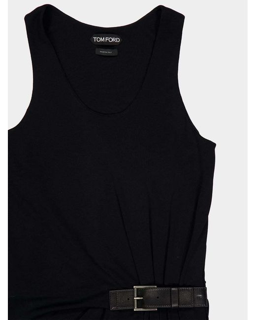 Tom Ford Black Buckle Detailed Tank Dress