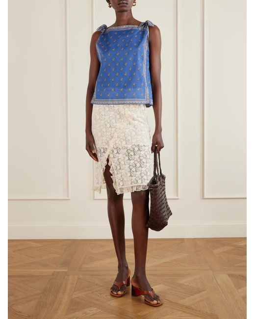 Doen Blue Amalia Printed Top