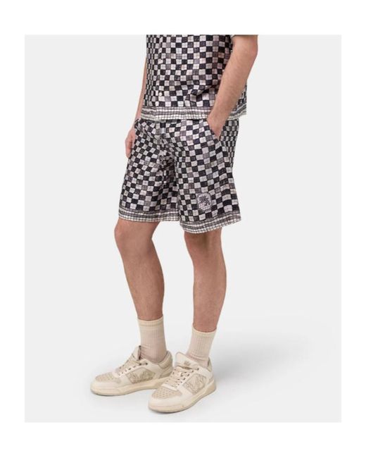 Amiri Blue Checkered Drawstring Shorts for men