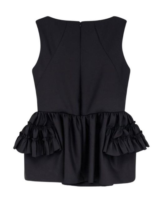 Dries Van Noten Black Casey Ruffled Peplum Top
