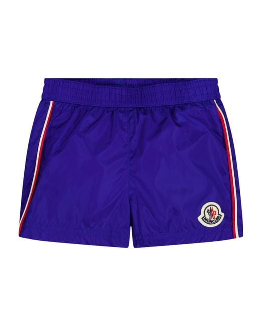 Moncler Purple Emblem Patch Shorts