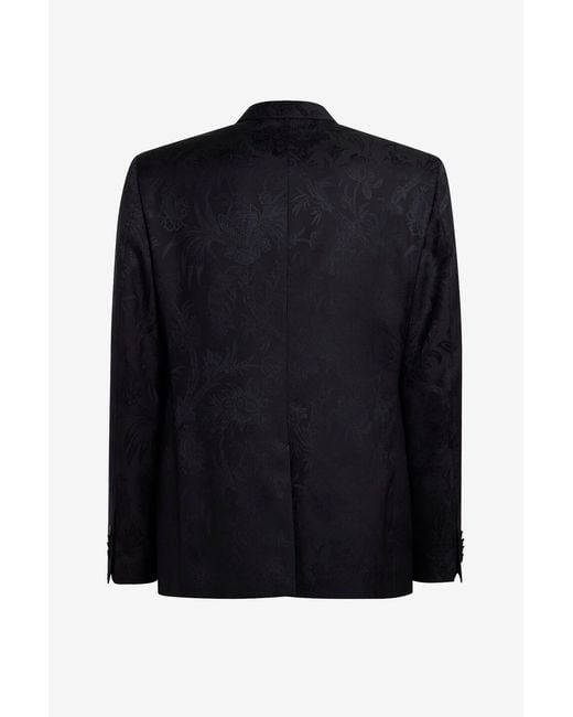 Etro Blue Lapel Long-Sleeved Suit Jacket for men