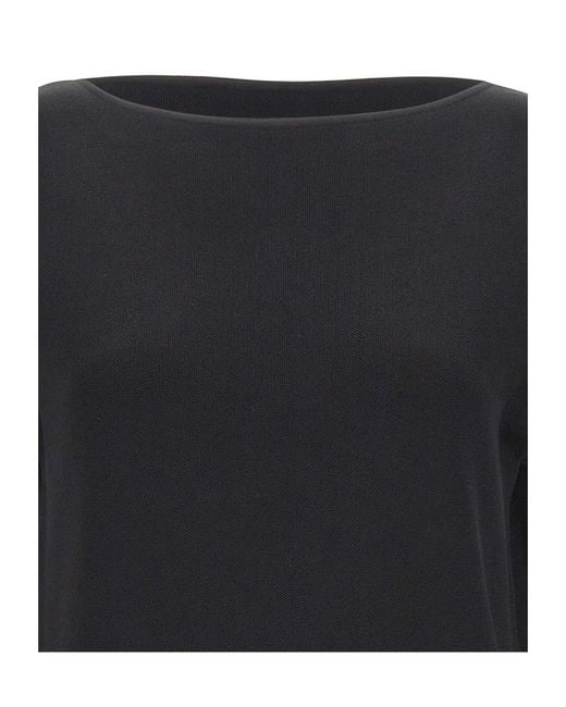 Kaos Black Day By Day Boat-Neck Knitted Dress