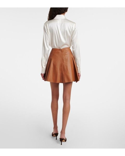 Ralph Lauren Brown Leather Miniskirt