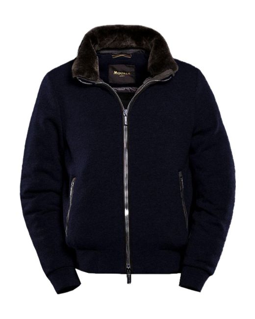 Moorer Blue Long-Sleeved Cotton Clothes for men