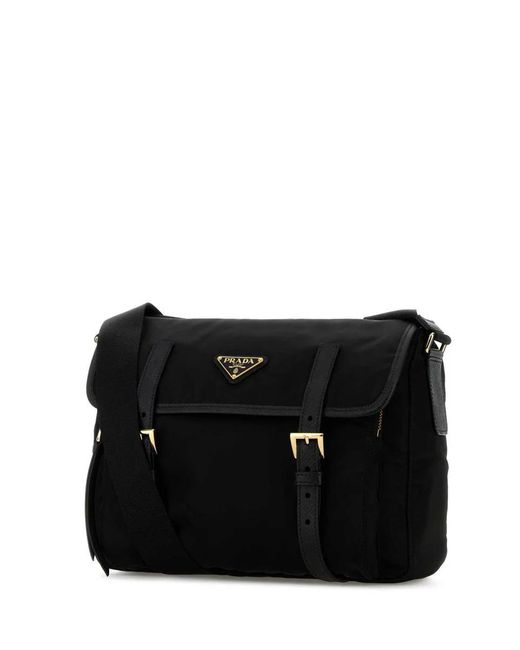 Prada Black Flap-Over Shoulder Bag