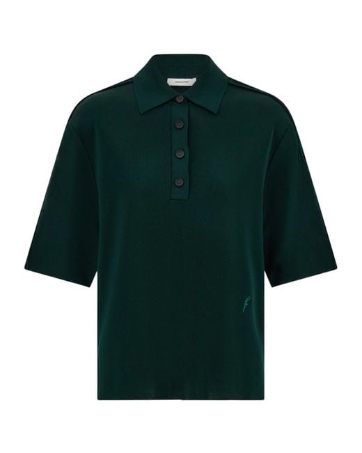 Ferragamo Green Knitted Polo Shirt