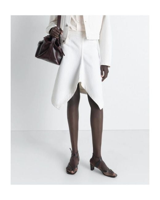 Lemaire White Asymmetric Mini Skirt