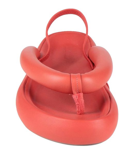 Isabel Marant Red Minimalist Leather Flip-Flops