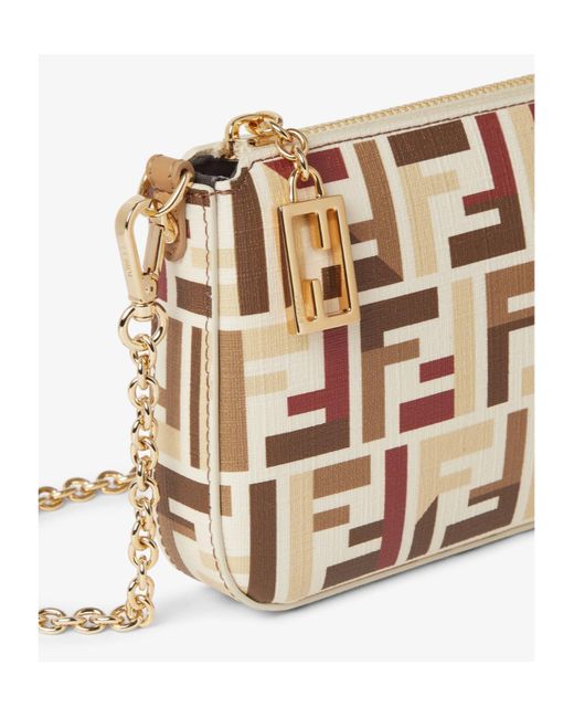 Fendi Natural Baguette Ff Printed Pouch