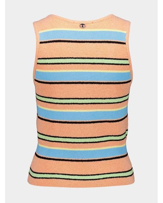 Rabanne Blue Rabanne Striped Knitted Tank Top