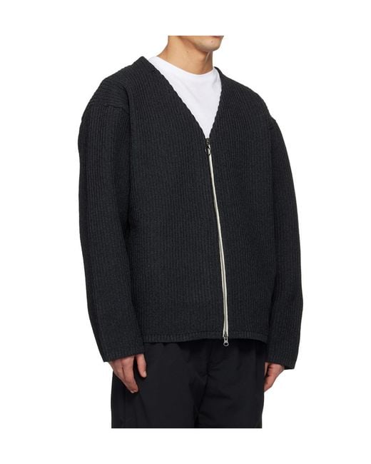 Nanamica Blue Ooal 5G Zipper Cardigan for men