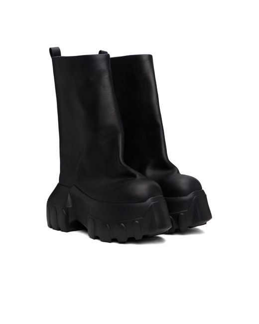Rick Owens Black Hollywood Flared Mega Tractor Boots for men