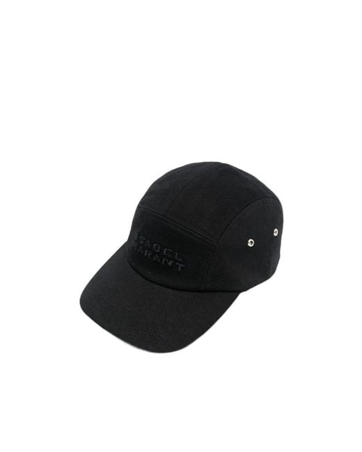 Isabel Marant Black Logo Embroidered Baseball Cap